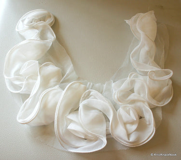 White Fabric Neck Collar Trim